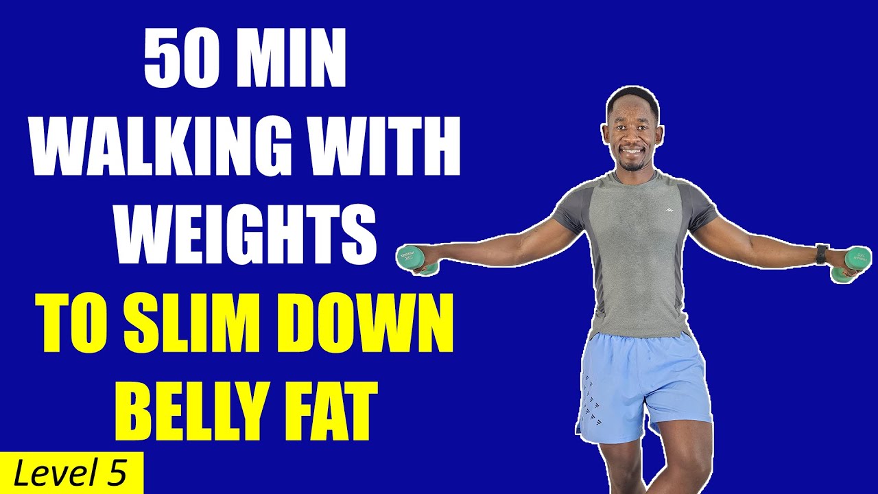 50-Minute Walking with Weights Workout to Slim Down Belly Fat