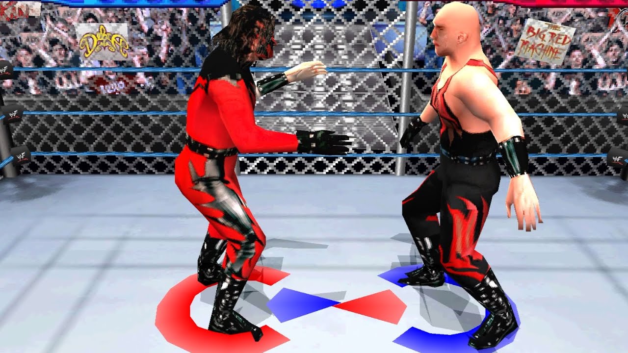 Unmasked Kane Vs Masked Kane Hell In A Cell Match - WWF Smackdown! 2 Gameplay