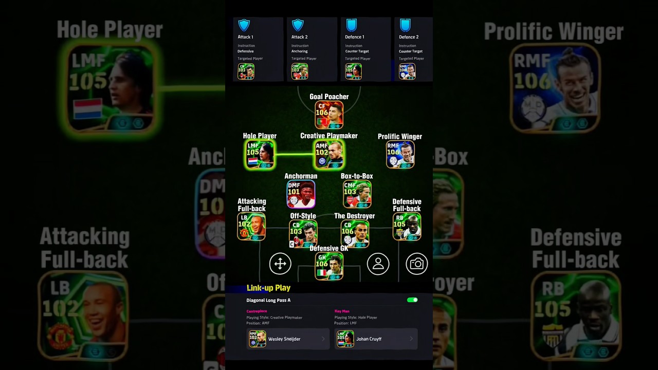 Jose Mourinho formation playstyle with Link-up Play #efootball #efootball2026 #shortsvideo