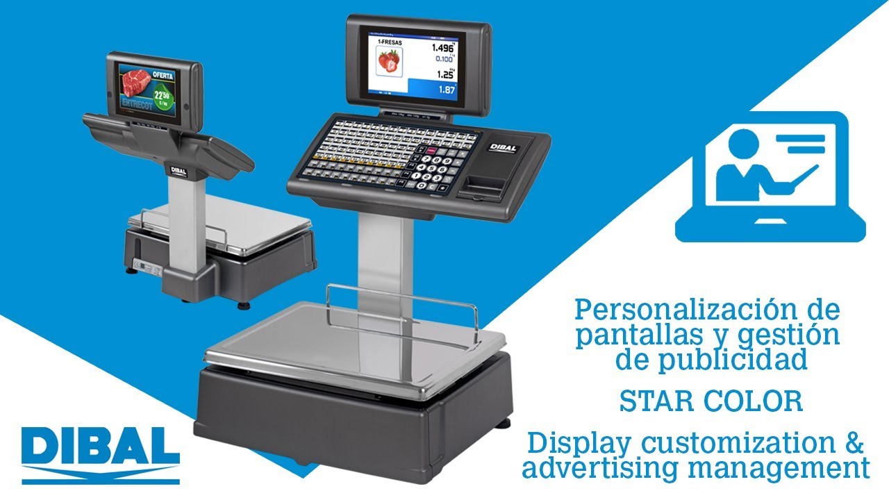 Cómo personalizar pantallas y gestionar publicidad en balanzas Dibal Star Color