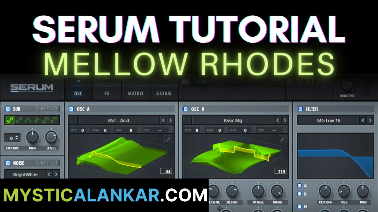 Serum Tutorial - Mellow Rhodes (Rainy Day Piano) - Sound Design
