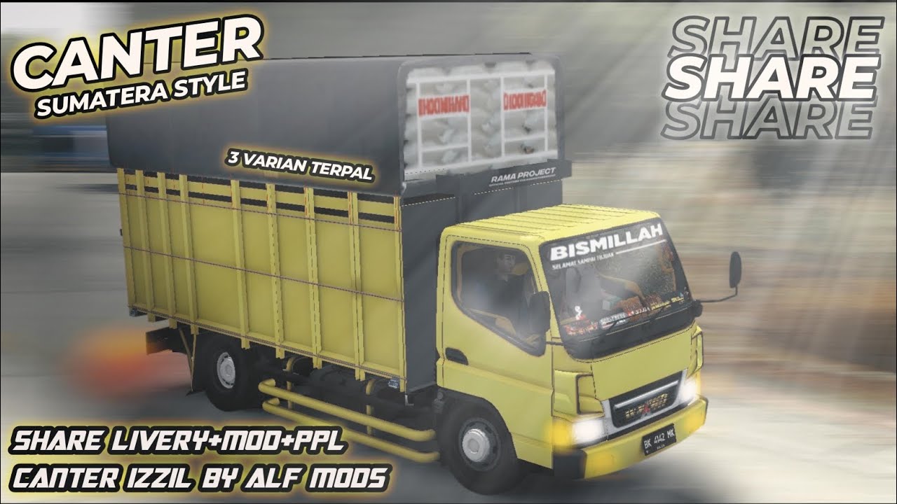 RILIS!!..SHARE LIVERY MOD CANTER IZZIL UPDATE BY ALF MODS #bussid #sharelivery #modbusidterbaru