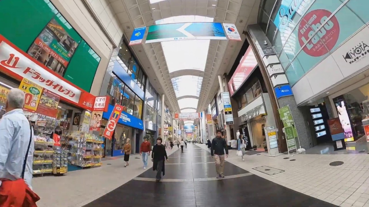 2分で見る熊本市の下通り〜上通りを歩く8倍速動画 (2019)
