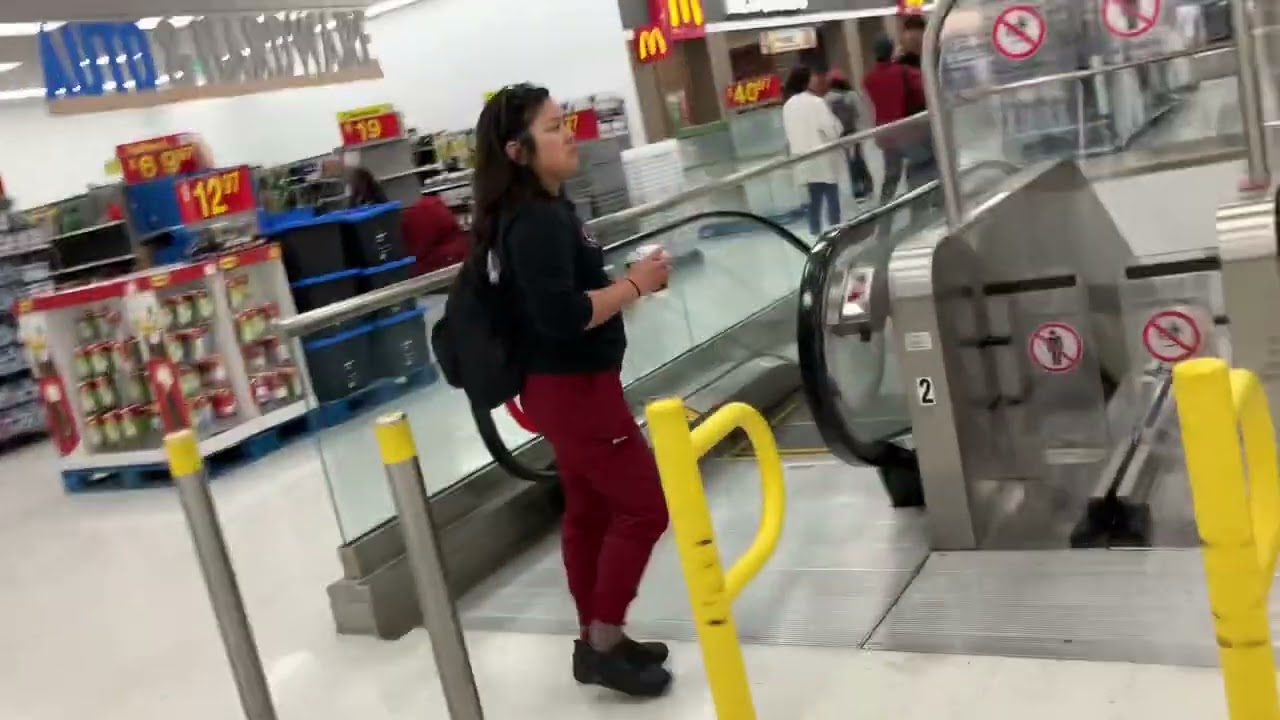 Unique escalator system for shopping carts at Walmart Square One