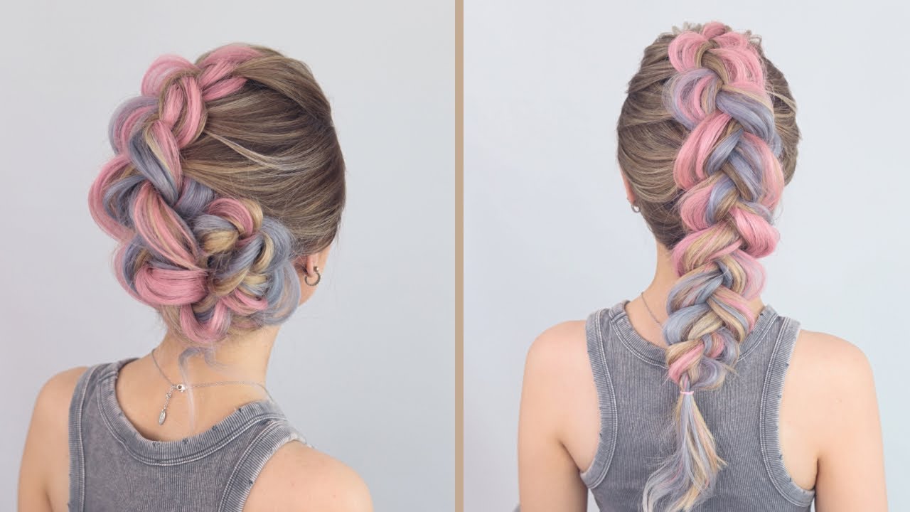 How To Plait Colorful Clip In Hair Extensions!