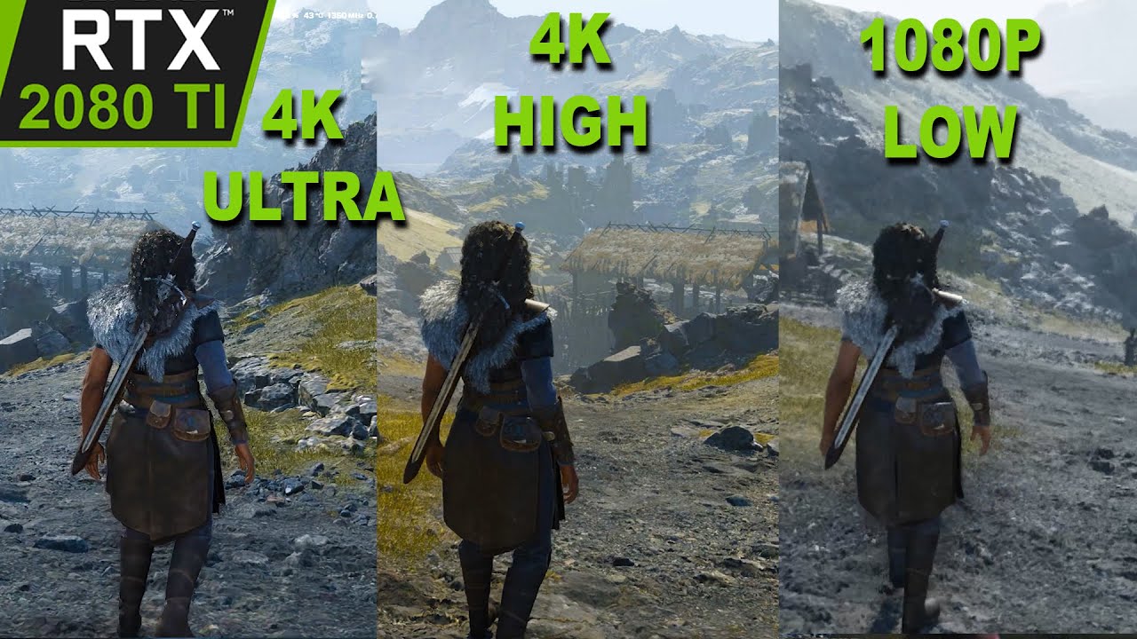 Echoes of the End - RTX 2080 Ti Graphic & FPS Settings Comparison - 1080 Low, Ultra -  4k Low, Ultra
