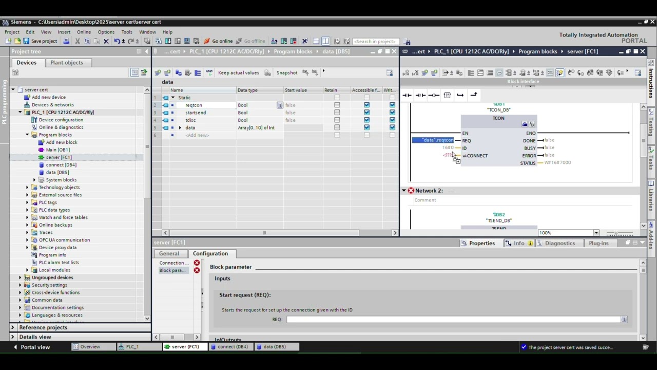 how create Siemens certificate tcp/ip normal, unilaterl, bilateral