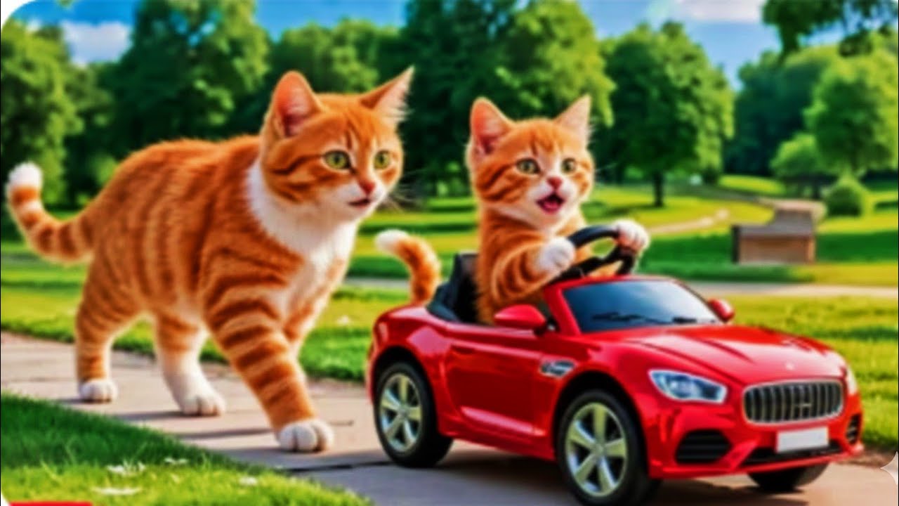 Mama Cat Builds a Toy Car for Her Kitten 🐱🚗 | Cute Cat Family Heartwarming Story