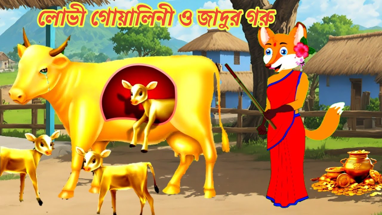 লোভী গোয়ালিনী ও জাদুর গরু | Jadur goru | sialer cartoon | bangla new cartoon | fox cartoon | michke