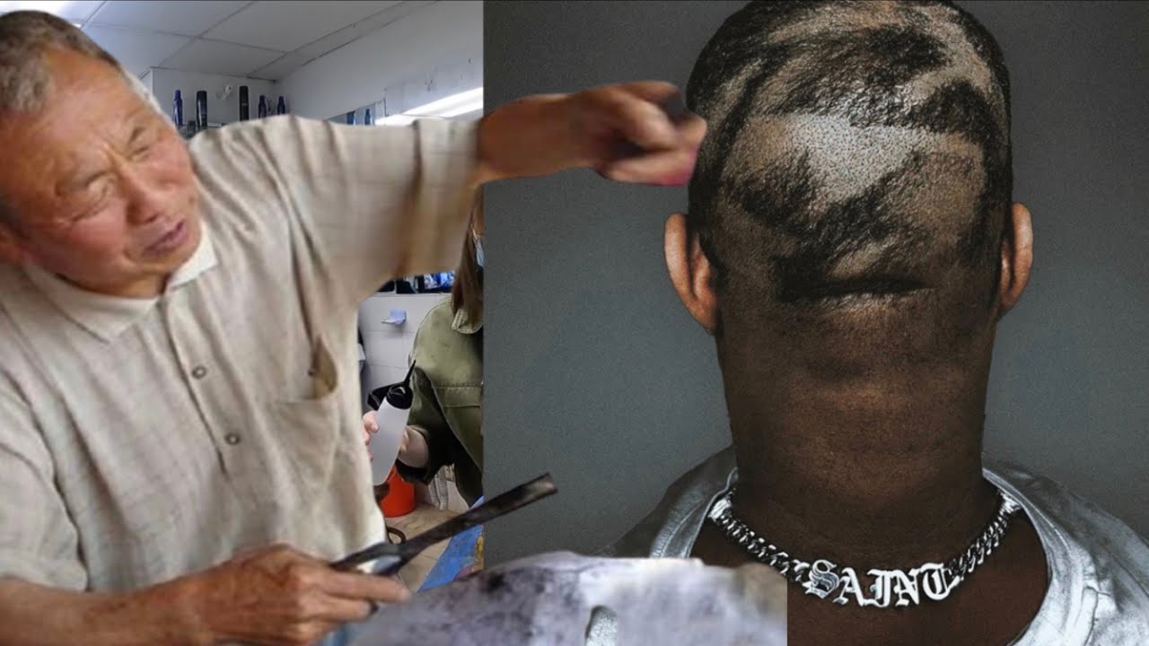 Chinese guy gives Black guy a FADE
