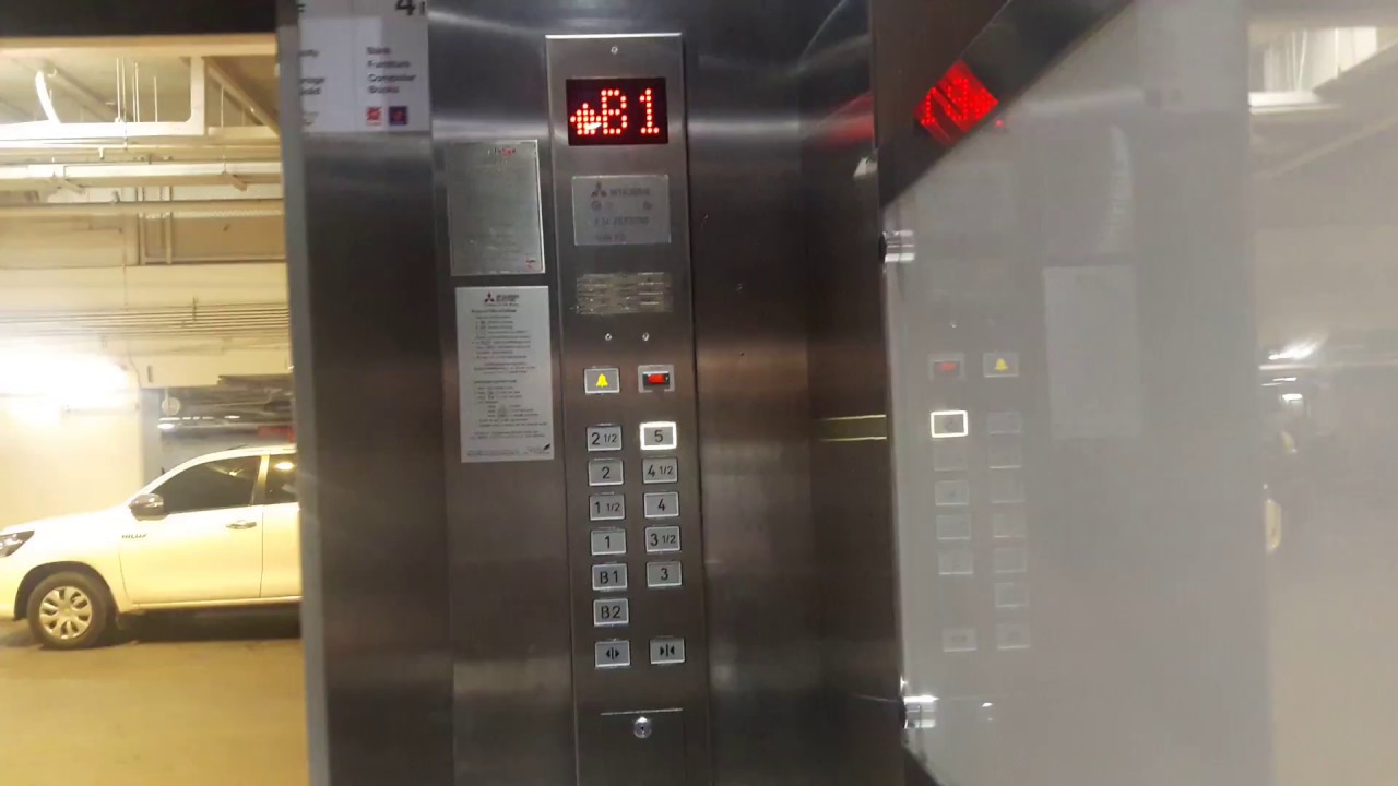 【R01】Horribly Modded! Mitsubishi Elevators @ CentralPlaza Bangna, Bangkok「Carpark」