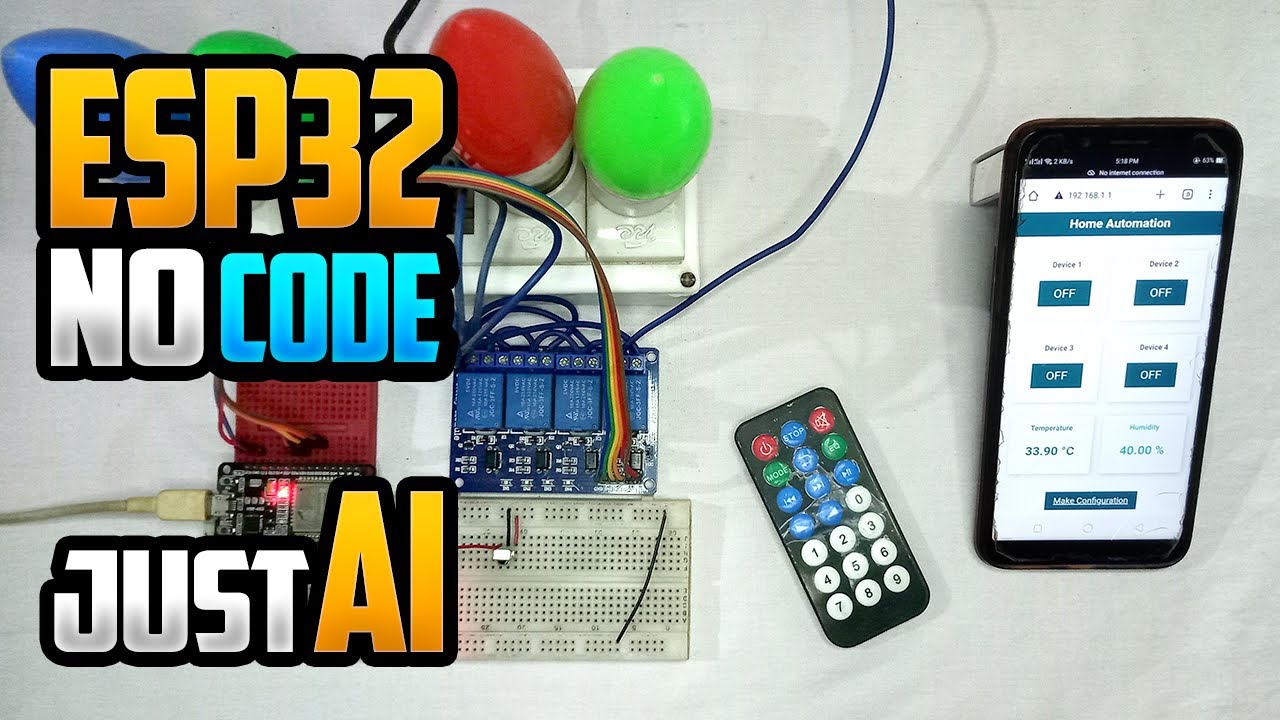 ESP32 Home Automation with AI - No Code Required