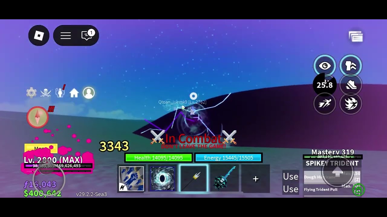 Trying out no screen shake setting (bloxfruit pvp)