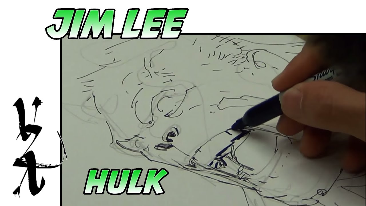 Jim Lee drawing Hulk