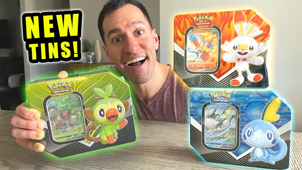 *NEW POKEMON CARDS TINS IN STORES!* Opening EVERY Galar Partners Tin! (Grookey, Scorbunny, Sobble)