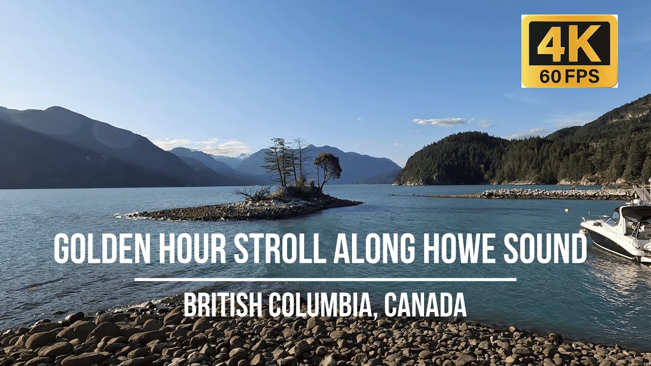 Golden Hour Stroll Along Howe Sound | Stunning BC, Canada, Coastline in 4K #travel #canada