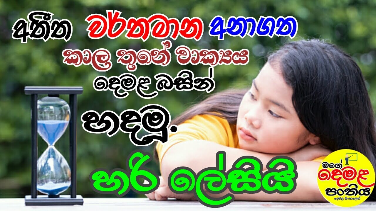 අතීත වර්තමාන අනාගත කාල තුනෙන්ම දෙමළෙන් වාක්‍යය හදමු| Tamil tensses in sinhala| Second Language Tamil