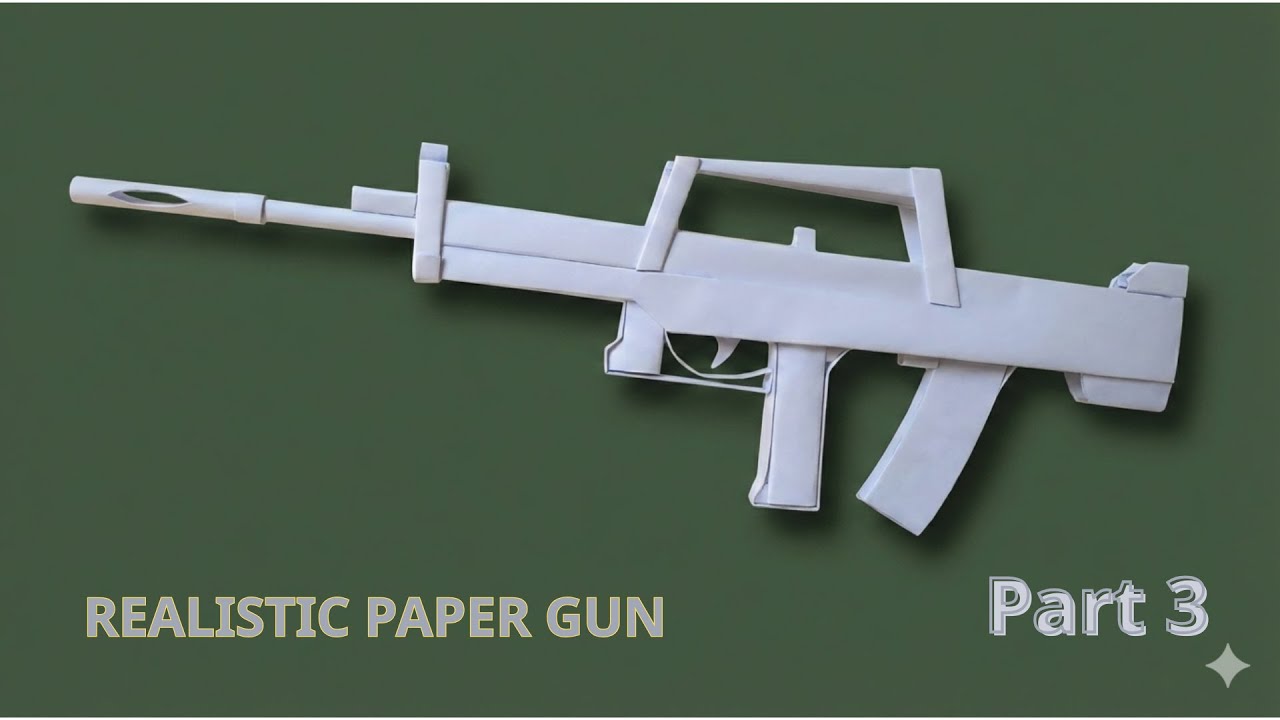 HOW TO MAKE A REALISTIC PAPER QBZ GUN ( PART 3 ) | STOCK, RECEIVER & RECOIL SYSTEM