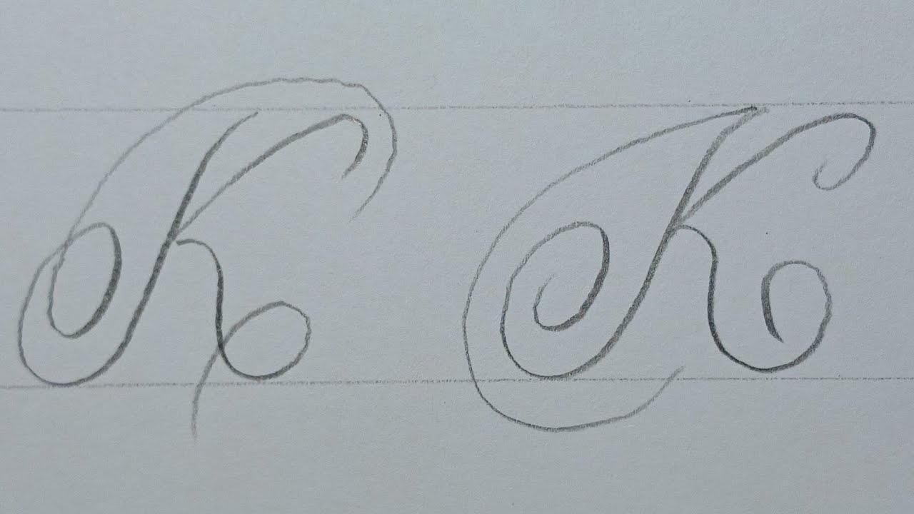 Каллиграфическое написание буквы К карандашом / Как легко написать заглавную букву курсивом для н...