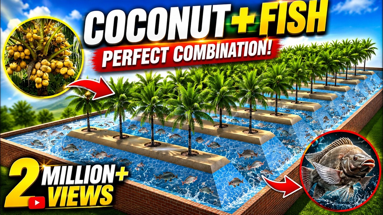 Integrated COCONUT and FISH Farming | Integrated Farming System Planning & Ideas | Farm Design