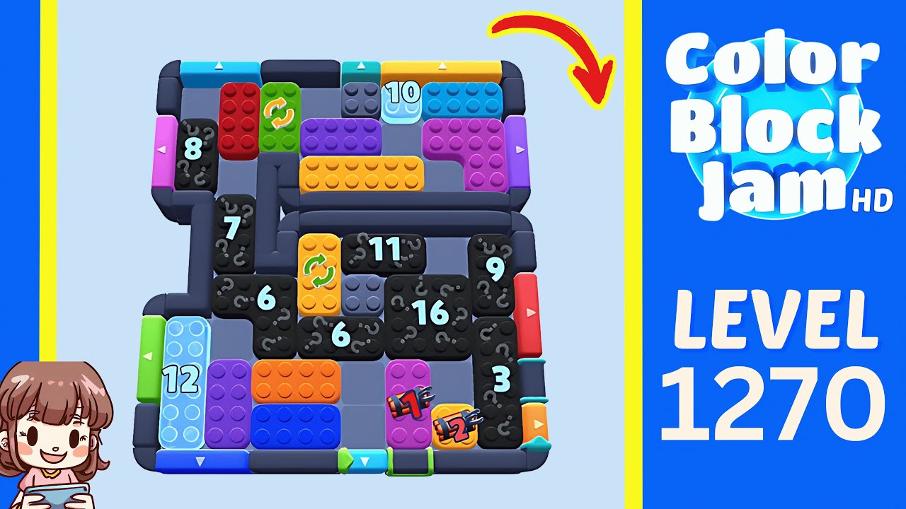 Color Block Jam Level 1270 Solution Walkthrough