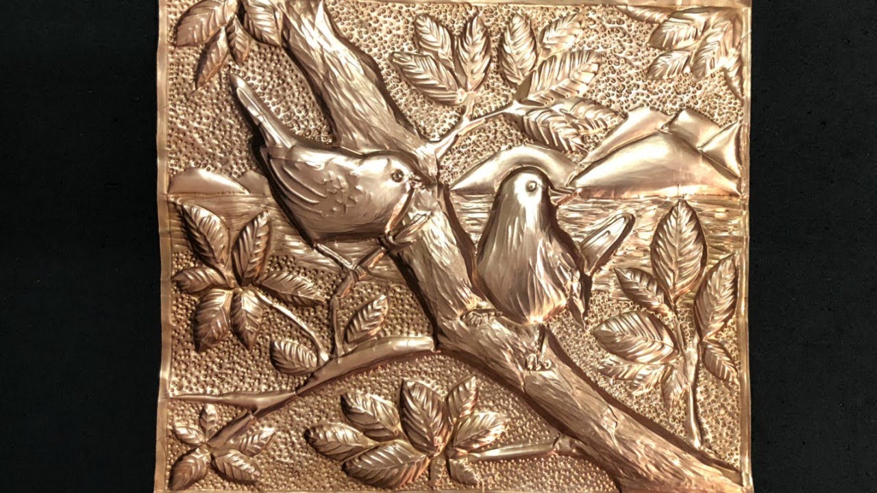 Metal art Work / Bird scenery Relief / Metal Embossing /Thank you 100 Subscriber