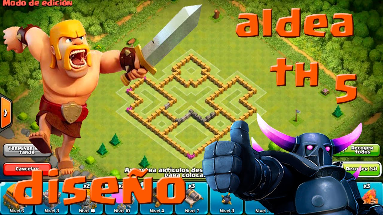 Diseño de aldea defensivo | ayuntamiento nivel 5 | 2016