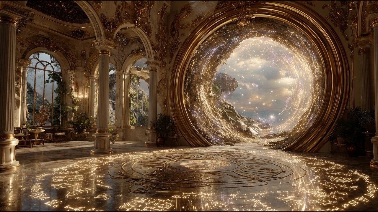 Enter a Golden Heavenly Kingdom 🌕✨ | Opulent White & Gold Neoclassical AI Mansion Tour in 4K