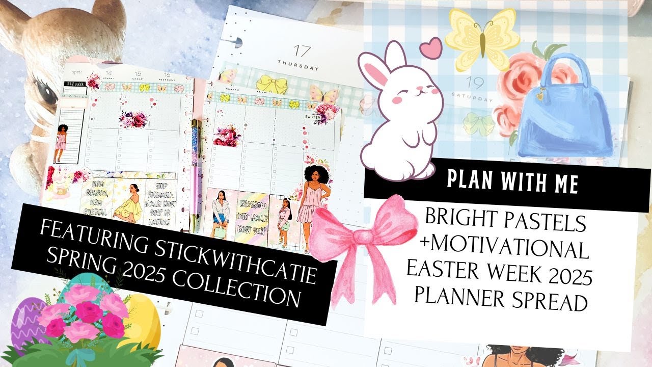 Plan With Me: Easter Week 2025 in my classic Happy Planner (feat. StickWithCatie stickers)