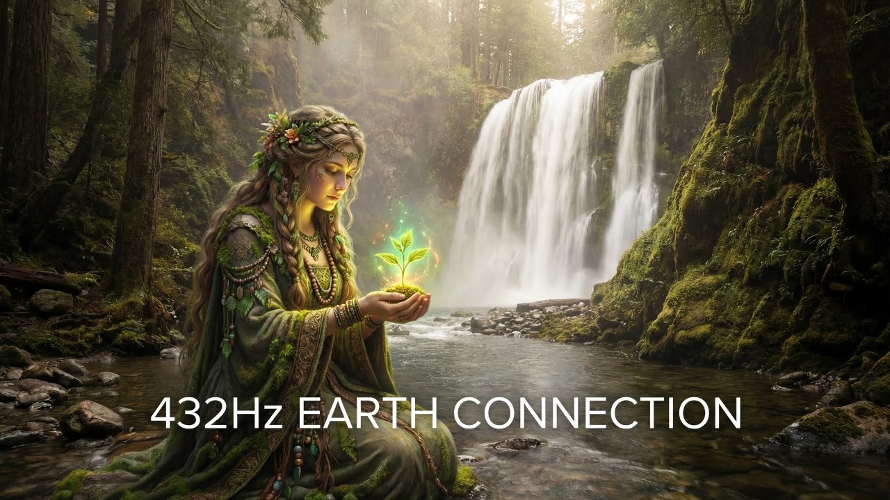 432Hz Return to Earth  Shamanic Grounding Music with Flowing Water