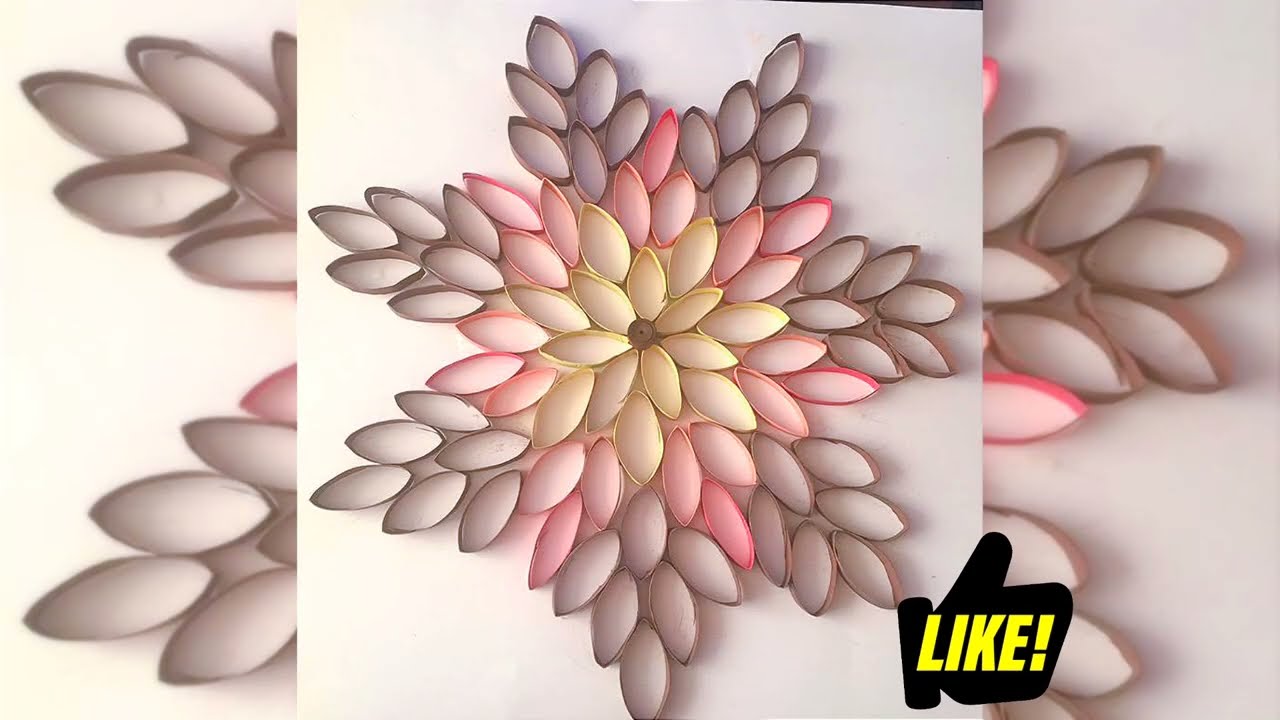 إعادة تدوير بكر المناديل لعمل ديكور رائع.     AMAZING WALL DECOR