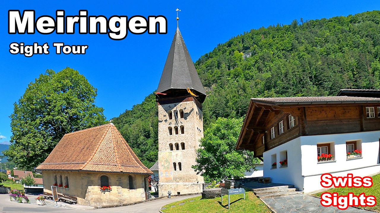 Meiringen Switzerland 4K Sherlock Holmes Town Swiss Alps