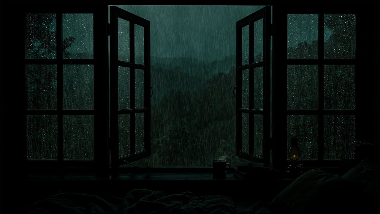 Soft Rain Outside the Open Window | Peaceful Night Ambience for Restful Sleep