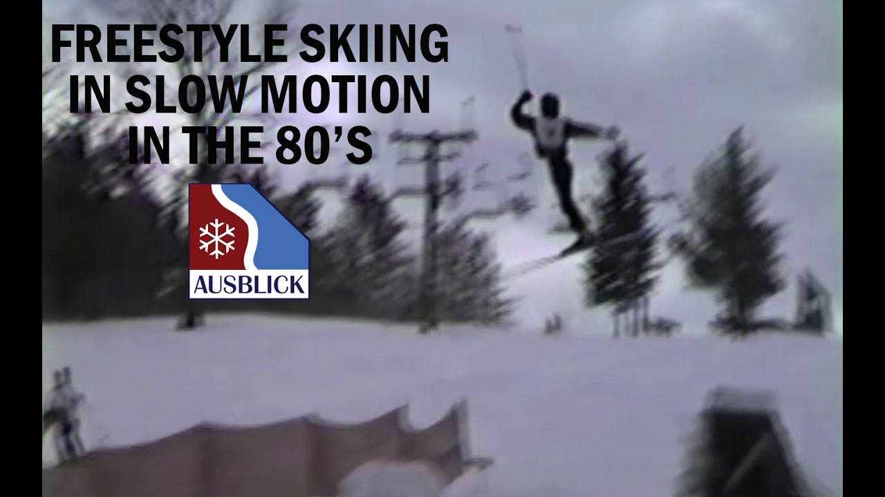 Freestyle Skiing in Slow Motion In The 80's at Ausblick Ski Club in Sussex Wisconsin, in 1985 & 1986