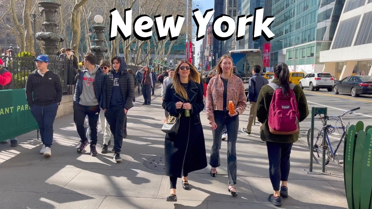 Walking The Streets Of New York April 2023 - Bryant Park 4k video
