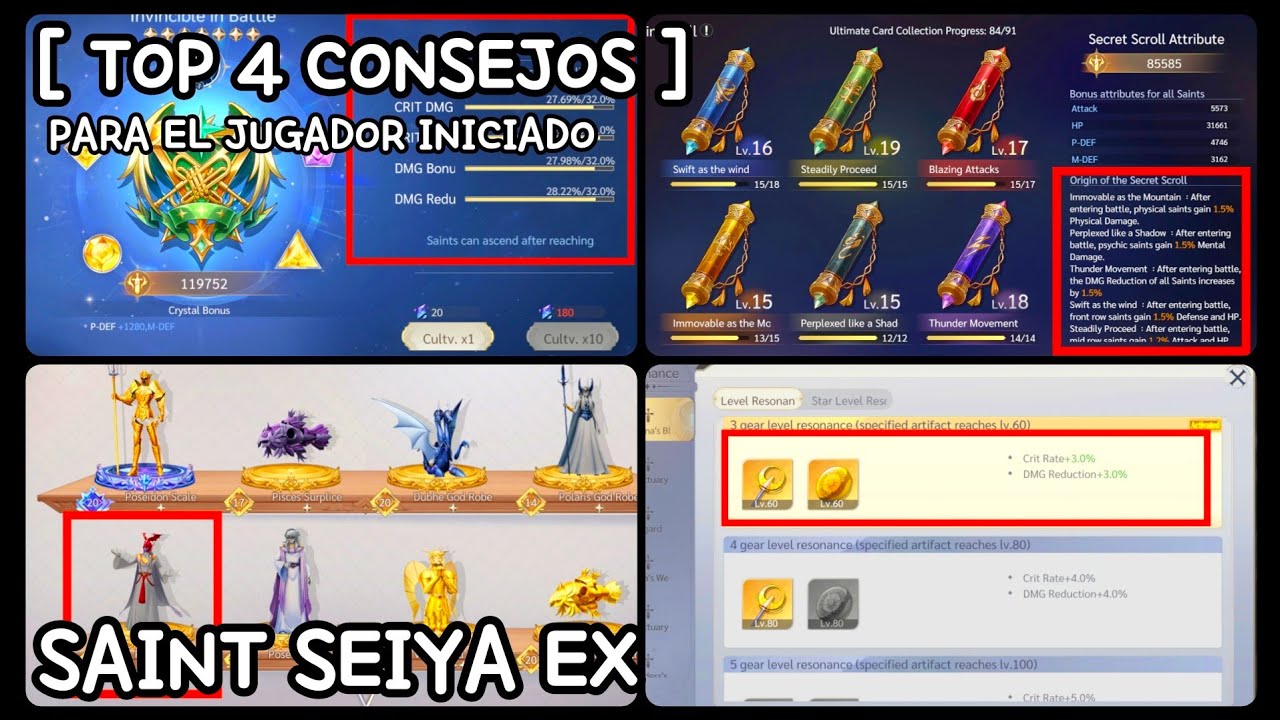 Saint Seiya EX [ LOS MEJORES 4 CONSEJOS PARA EL JUGADOR INICIADO ]
