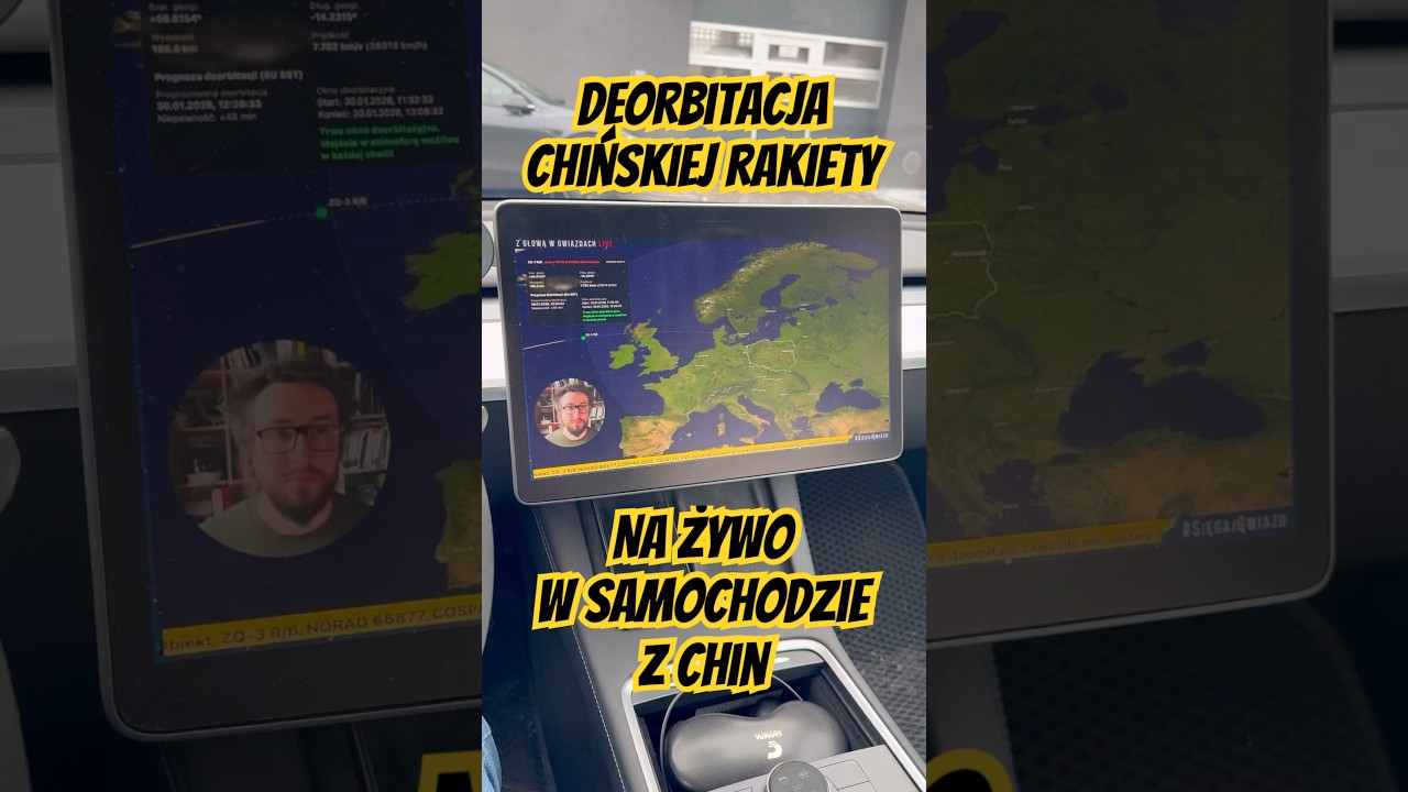 Deorbitacja chińskiej rakiety na żywo w chińskiej Tesli 🚗⚡️🚀