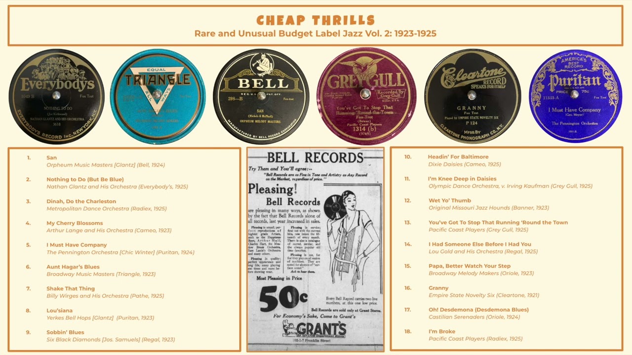 Cheap Thrills (Vol. 2) - Rare and Unusual Dimestore Jazz: 1921-1925