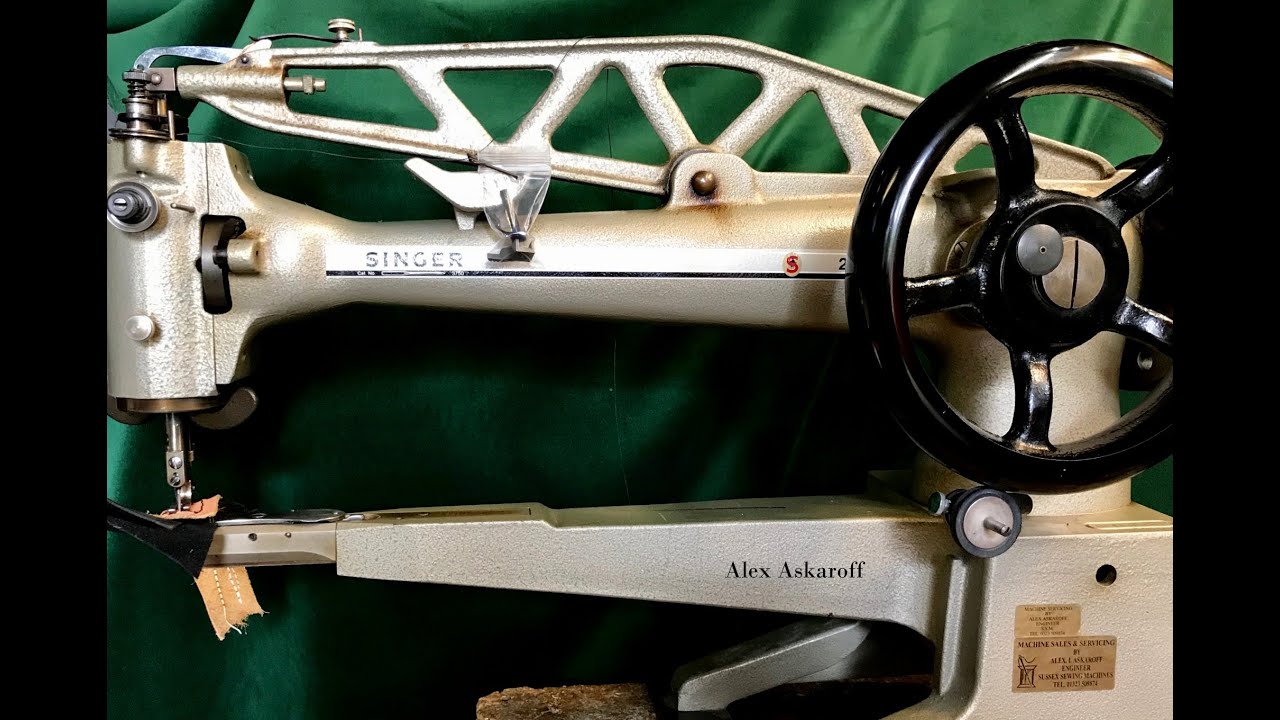 Alex Askaroff Presents A Singer 29 boot patcher leather machine in action.