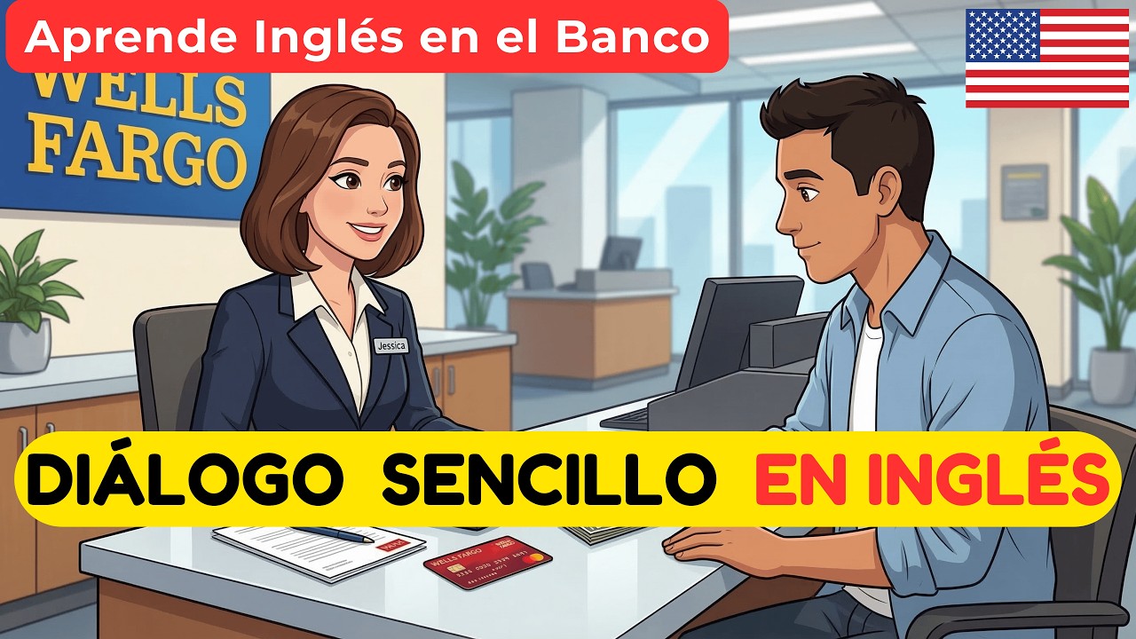 Aprende Inglés en el Banco 💳 | Conversación Real en Inglés (Nivel Básico) (Acento Americano) 🇺🇸