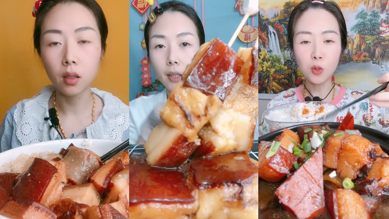 Eating Challenge: Eating pork braised pork belly beef 🍖🍖🍖#belly #pork #beef #mukbang 