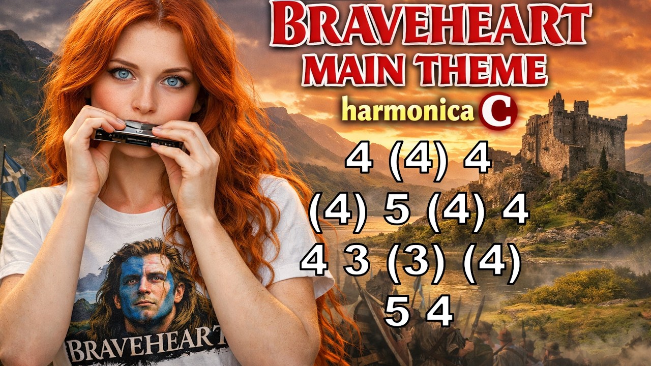 BRAVEHEART MAIN THEME HARMONICA ( C DIATONIC ), ARMÓNICA C, TABS BLUES HARP C GAITA DE BOCA C MUNDHA
