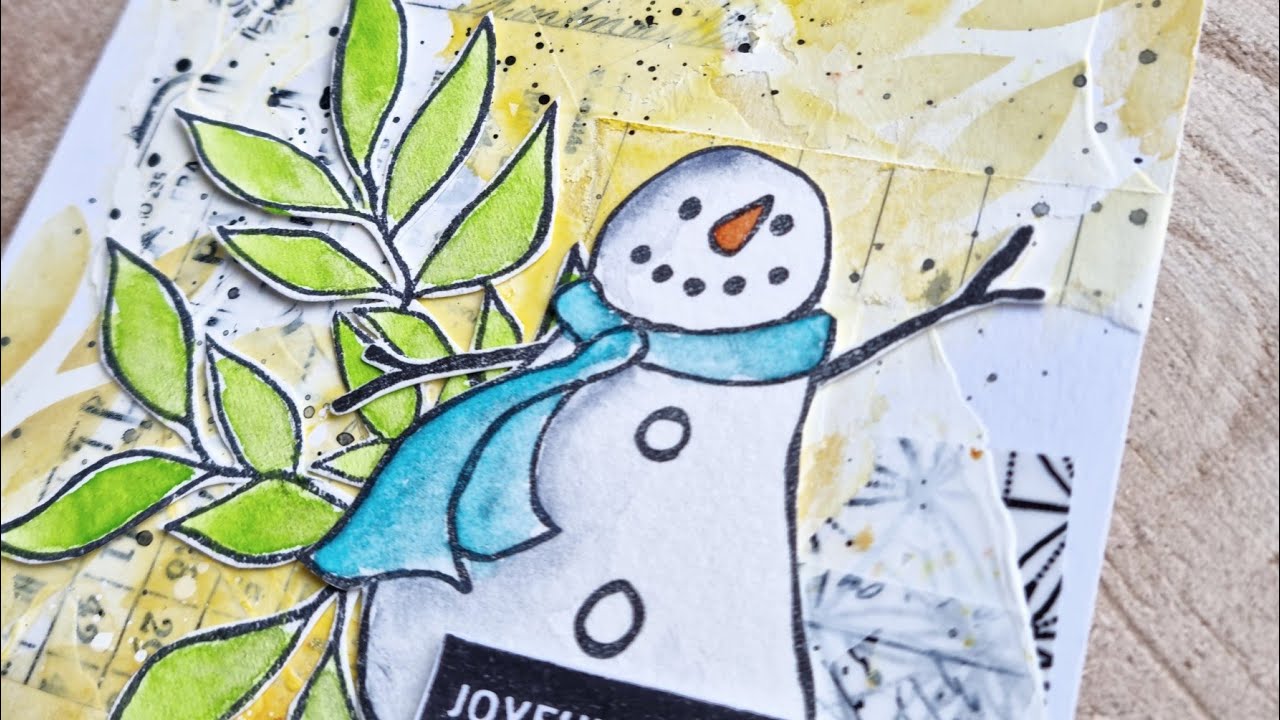 Fond de carte gesso et masking tape
