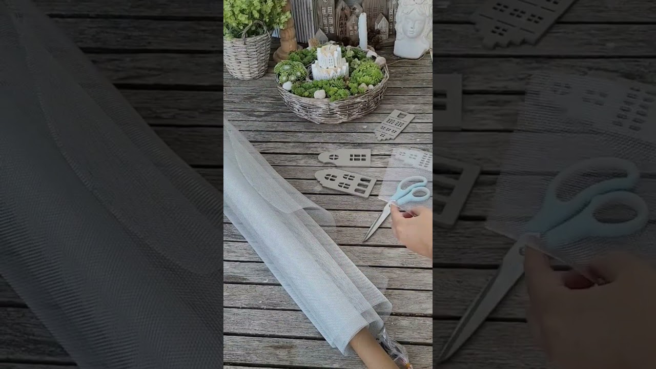DiY Lichthaus aus Beton giessen & mit Drahtgeflecht als Vorgarten Pflanzschale basteln f&uuml;r Hauswurz