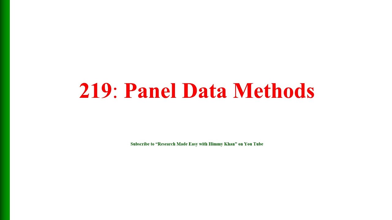 219 Panel Data Methods