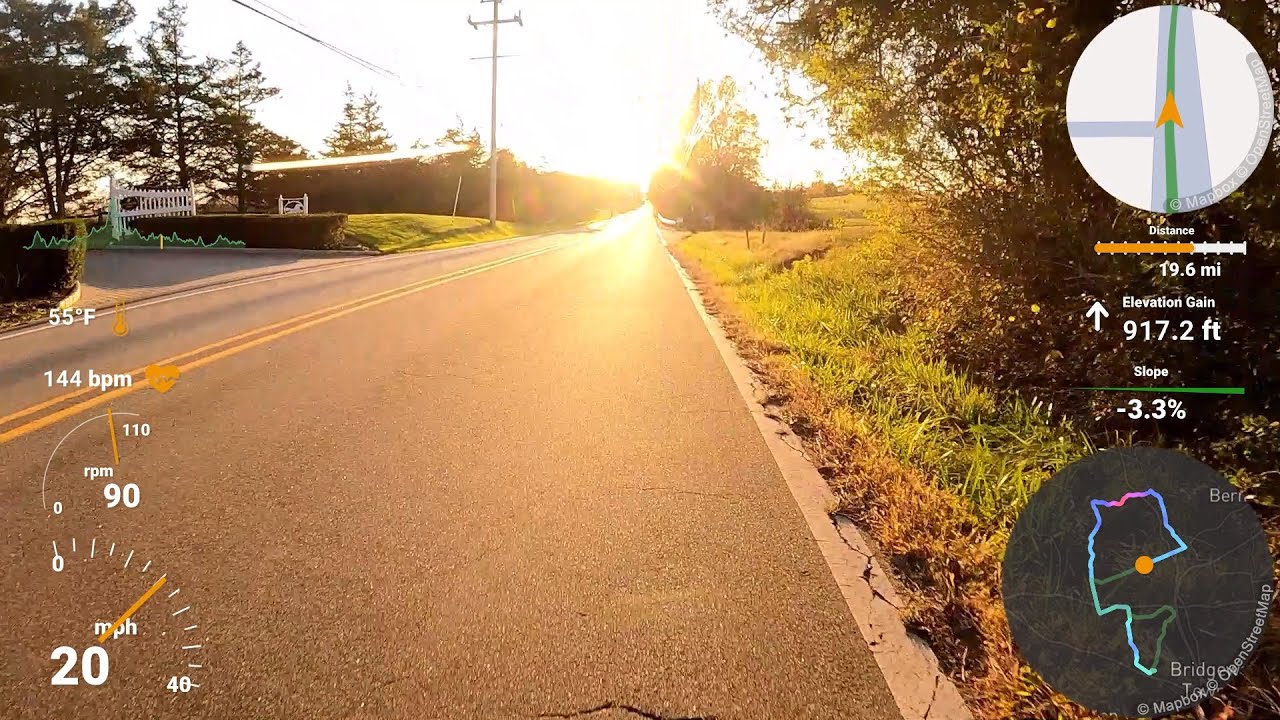 Solo Ride at Sunset · Central New Jersey Road Cycling · Virtual Cycling Video w/ Music · 2 Hours