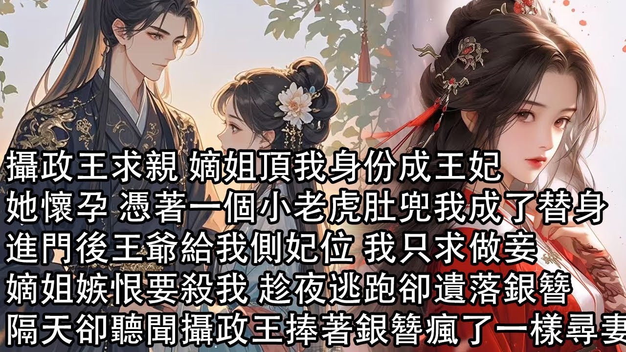 【完結】攝政王求親 嫡姐頂我身份成王妃，她懷孕 憑著一個小老虎肚兜我成了替身，進門後王爺給我側妃位 我只求做妾，嫡姐嫉恨要殺我 趁夜逃跑卻遺落銀簪，隔天卻聽聞攝政王捧著銀簪瘋了一樣尋妻