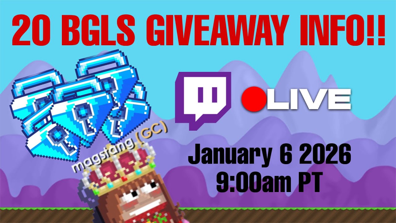 20 BGLS GIVEAWAY TODAY!! (OMG)|Growtopia 2026 