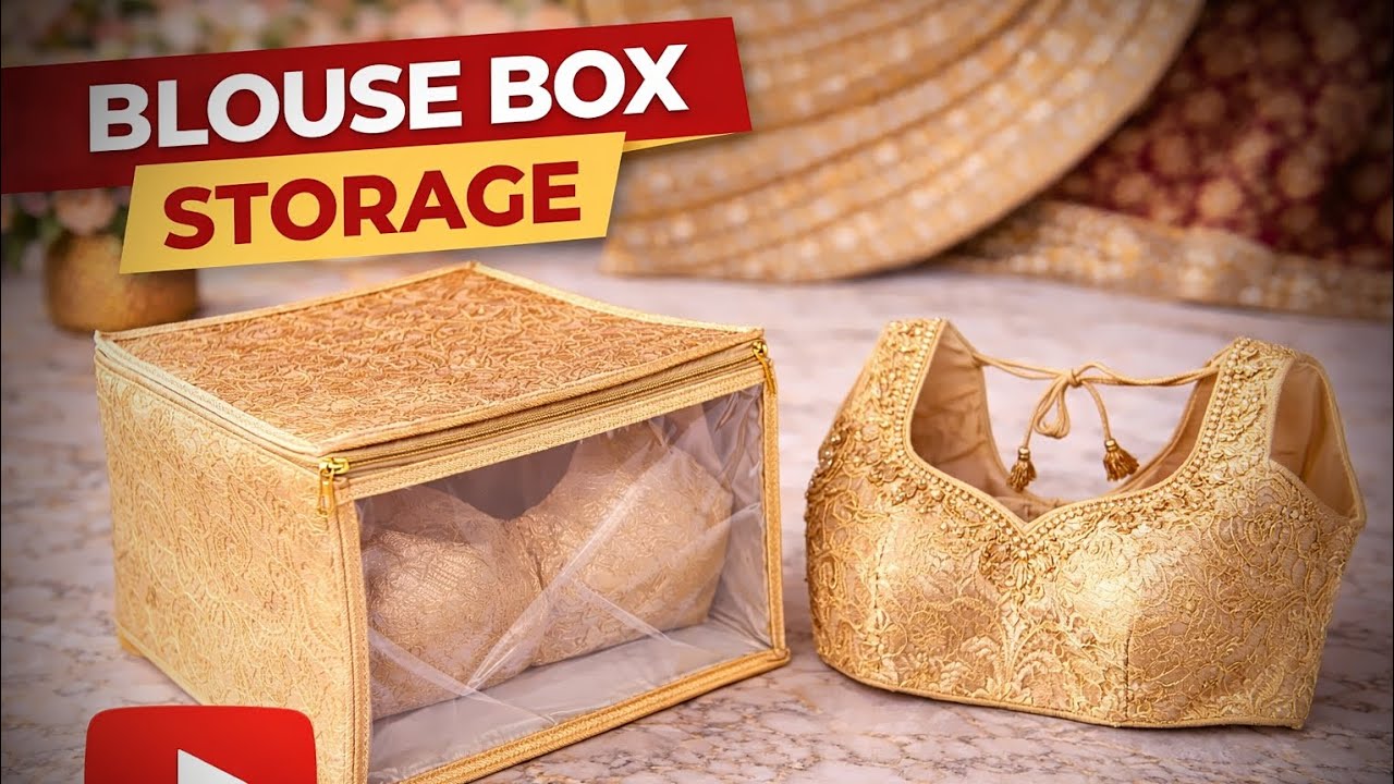 Blouse Box घर पर बनाएं // ब्लाउज box 🎁 // Rivna Bag// #blousestorage #youtubevideo 