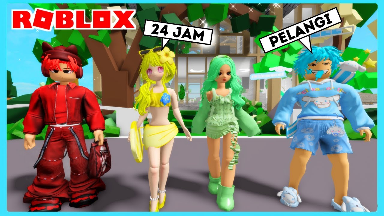 24 Jam Bang Boy Dan Caca Serba Warna Pelangi Di Roblox Brookhaven ft @Shasyaalala